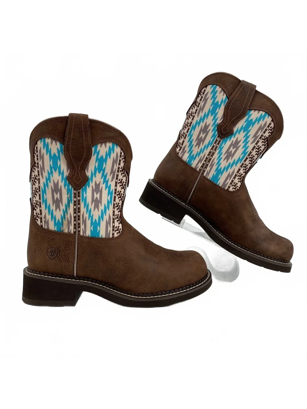 Ariat Brown Blue Aztec Pattern Western Boots | Women's 8.5 Regular